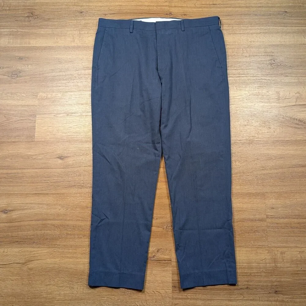 J Crew Ludlow Dress Pants Mens 35x32(29) Blue Slim Fit Flat Front Somelos Cotton
